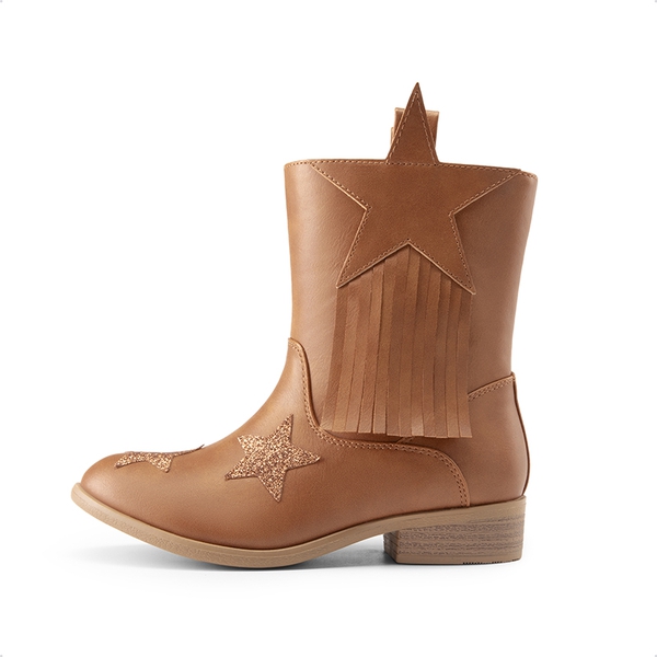 Kids Star Tassel Cowgirl Boots - CAMEL - 1